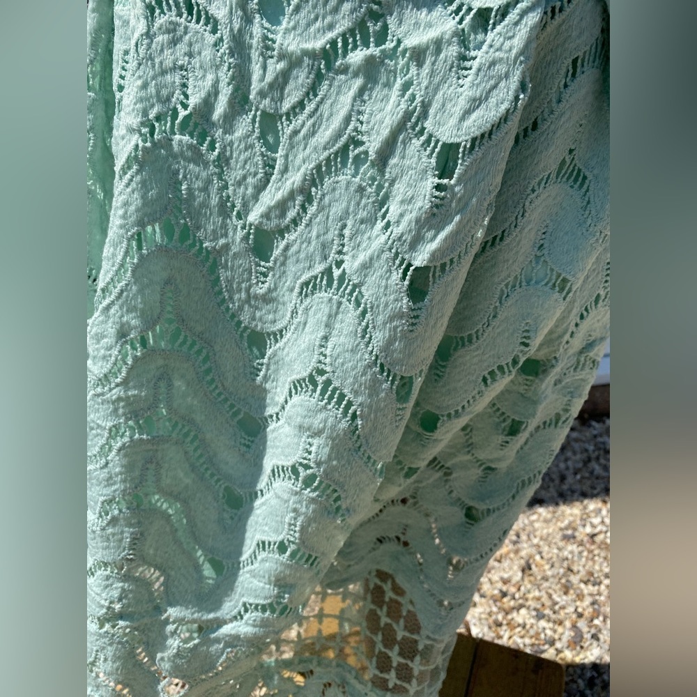 Apricot Size 10 Mint Green A Line Skirt Lace Style Lined Midi - Picture 2 of 8